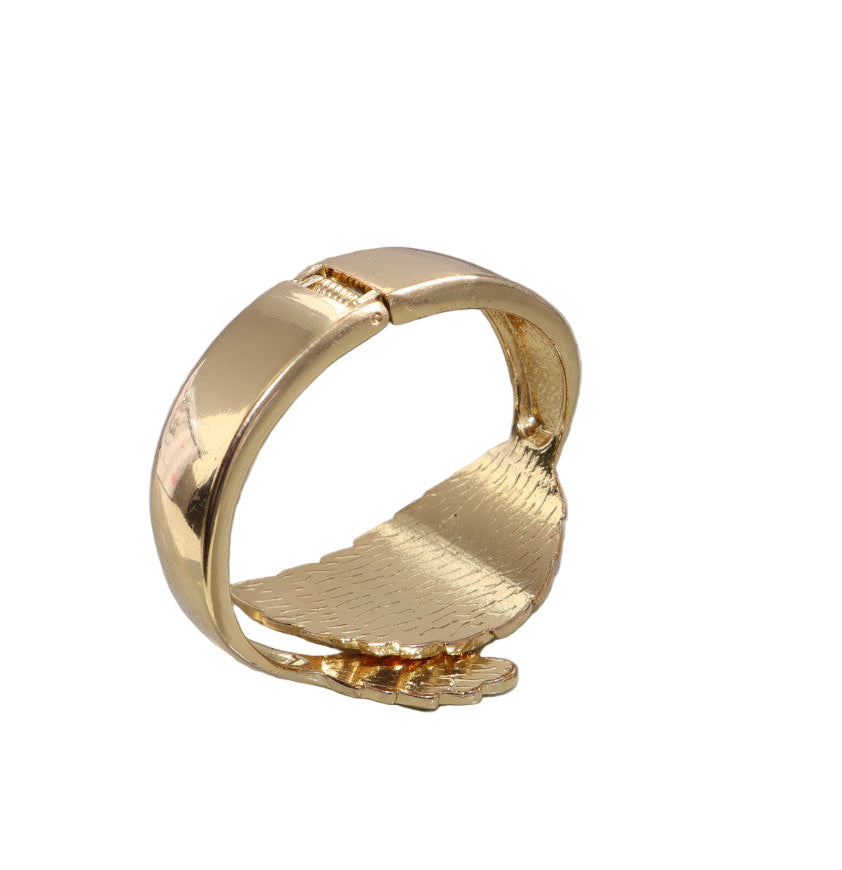 Gold feather bangle